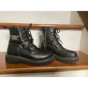 Harley-Davidson Talley Ridge Black Leather Motorcycle Riding Boots size 6 black